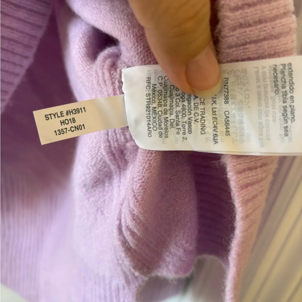 J.Crew Lilac Alpaca Merino Wool V-Neck Sweater – XS